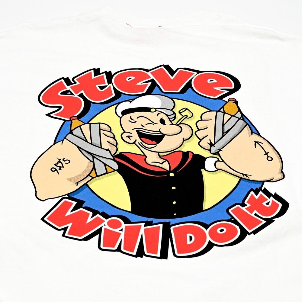 Nelk Boys Full Send Steve Will Do It Graphic Long Sleeve‎ White T-Shirt Men's L